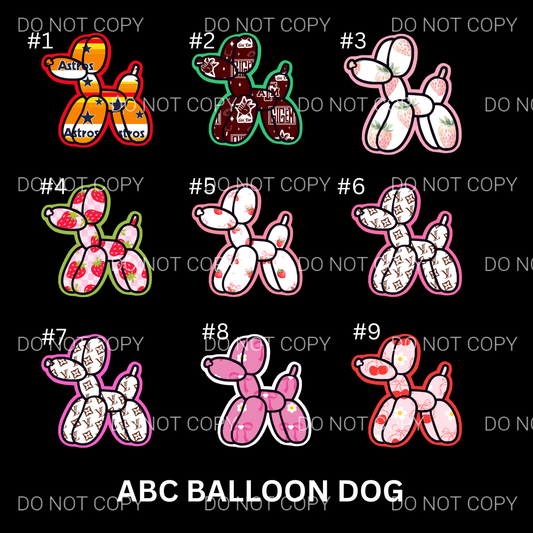 ABC Balloon Dog Cardstock - Shipped by Kaleidoscope Kreations