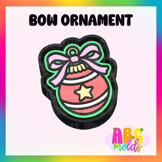 Bow Ornament with Star - Silicone Freshie Mold