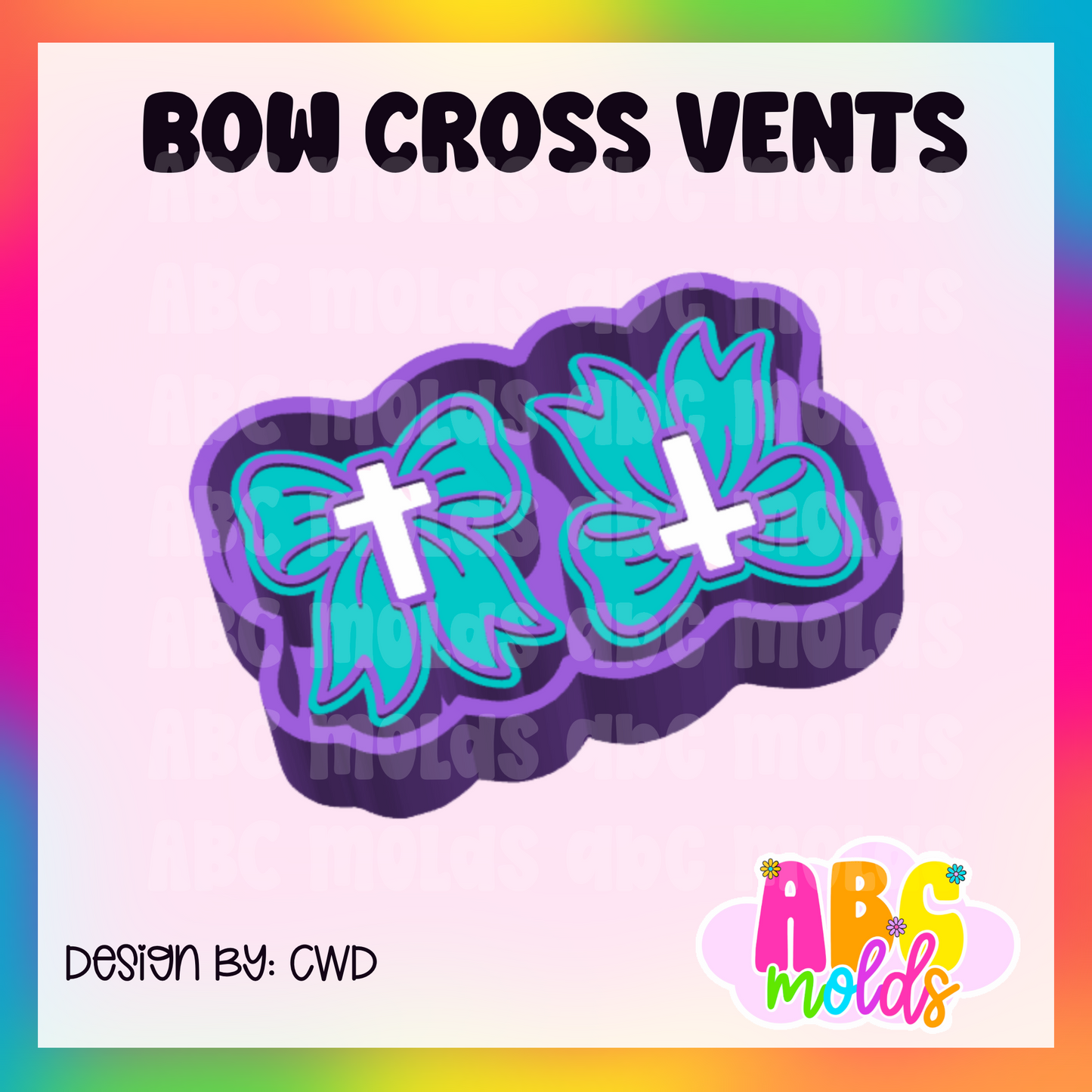 Bow Cross - Vent Size - Silicone Freshie Mold