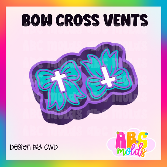 Bow Cross - Vent Size - Silicone Freshie Mold