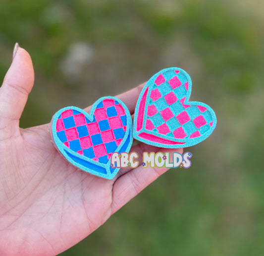 Checkered Heart Vents Silicone Mold