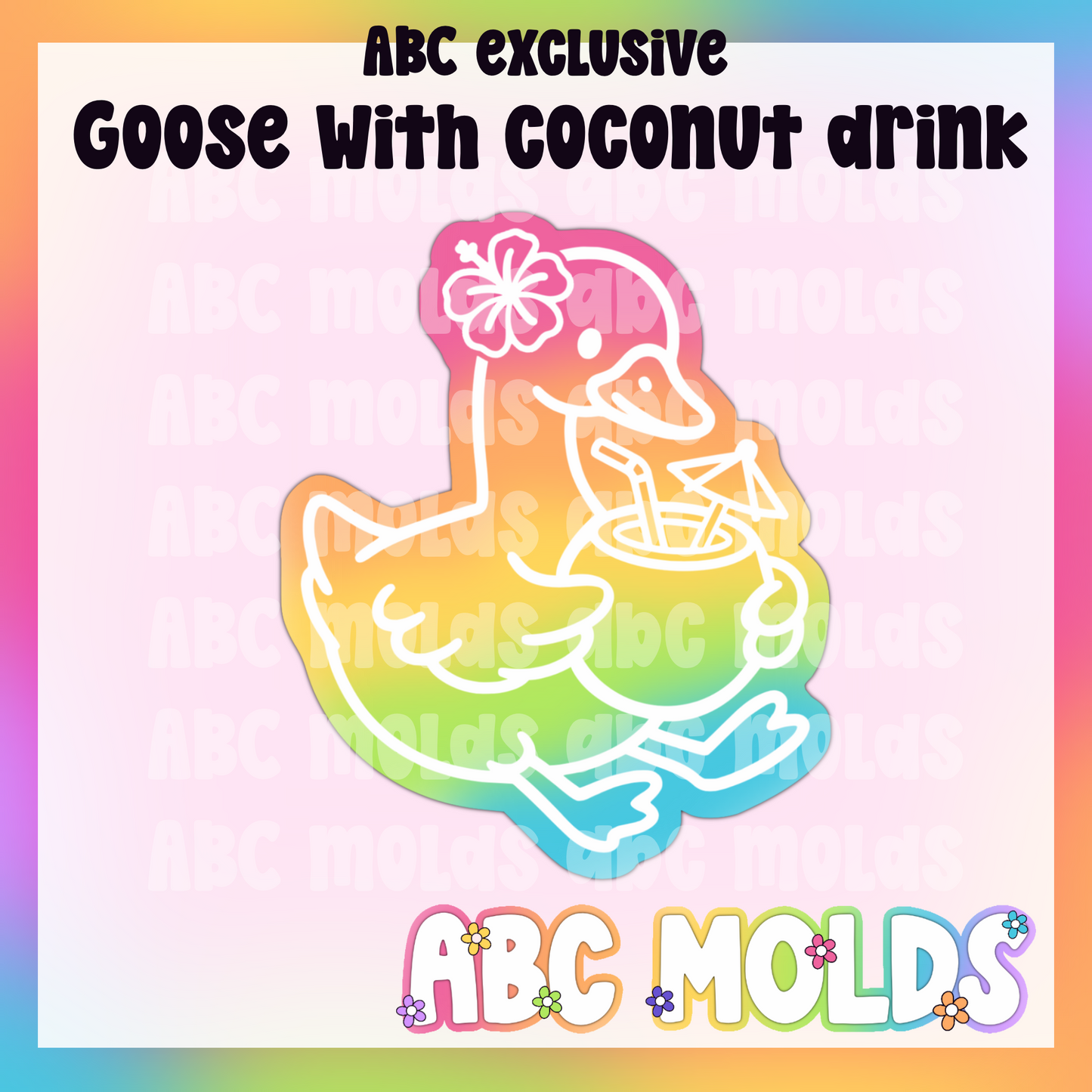 Goose with coconut drink Silicone Freshie Mold
