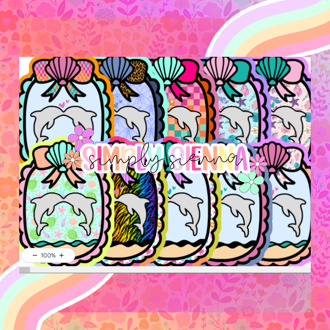 Dolphin Frame Cardstock -  Sold & Shipped By Simply Sienna