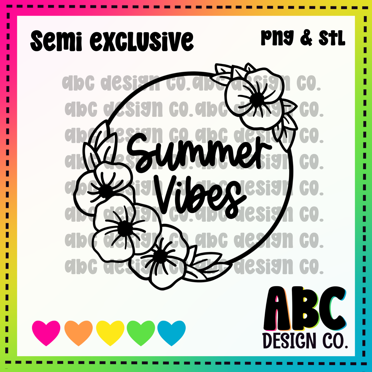 Summer Vibes PNG & STL - Semi-Exclusive - digital download