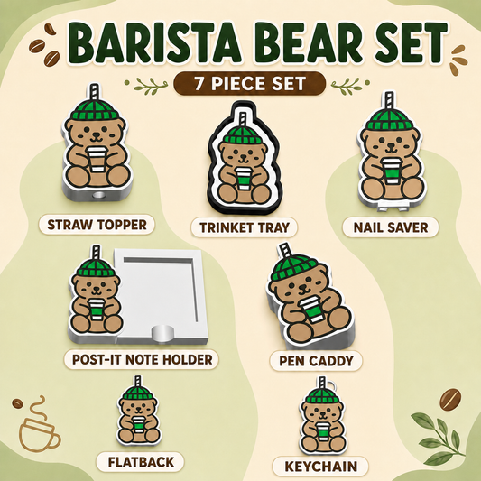 Barista Bear Set - .3mf - Digital Download