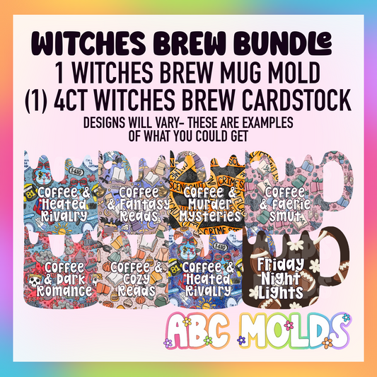 Witches brew mug silicone mold & Cardstock Bundle