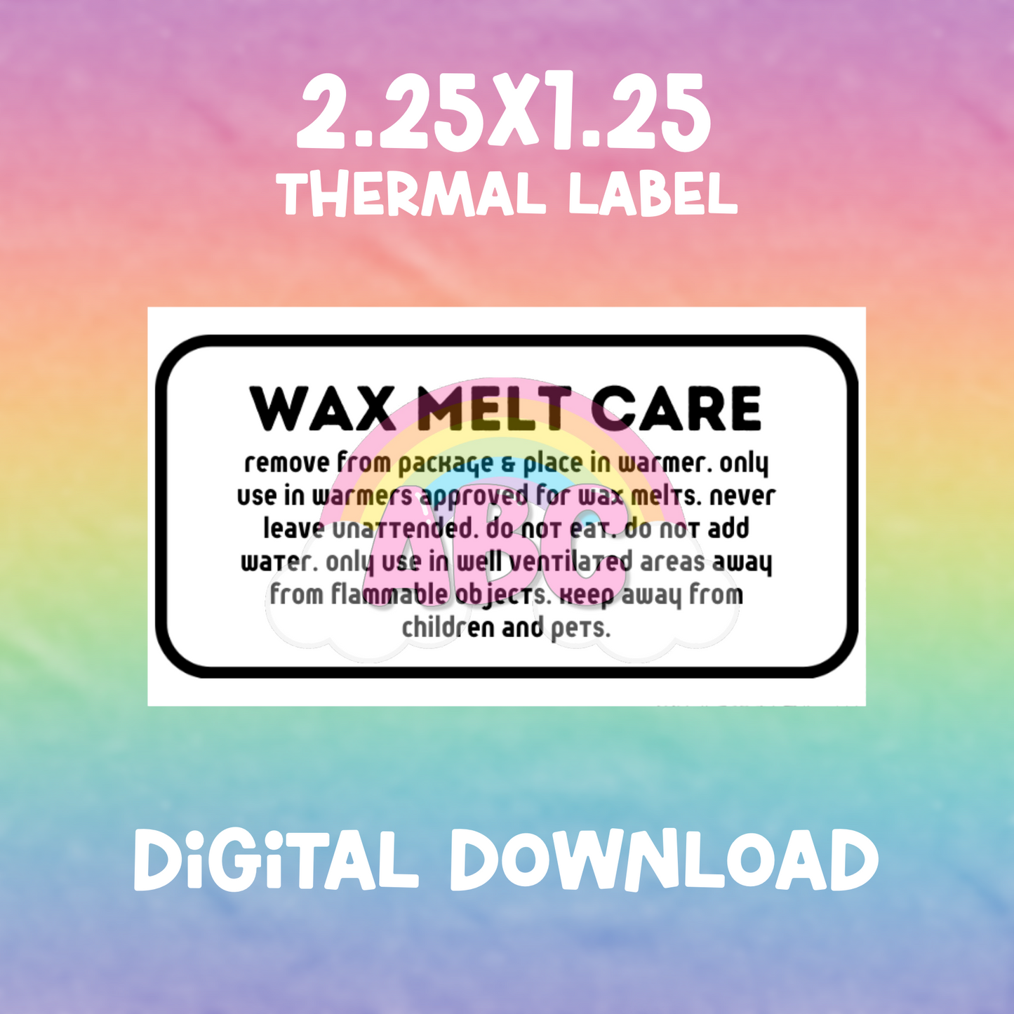 Digital Download - Thermal Label - Wax Care 4