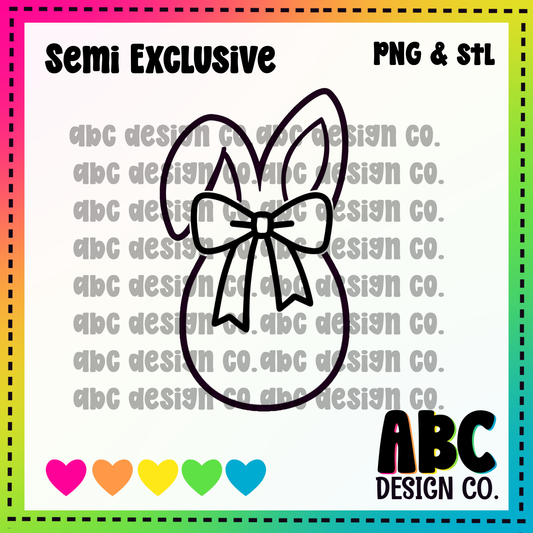 Egg with ears and bow PNG & STL - Semi-Exclusive - digital download