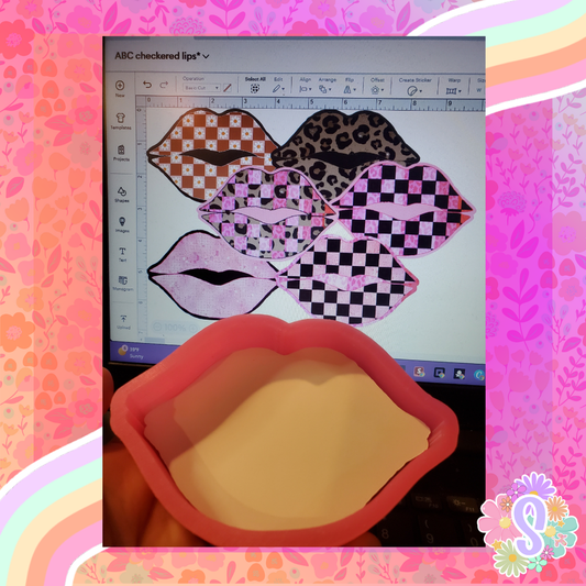 Checkered Lips Cardstock -  Sold & Shipped By Simply Sienna