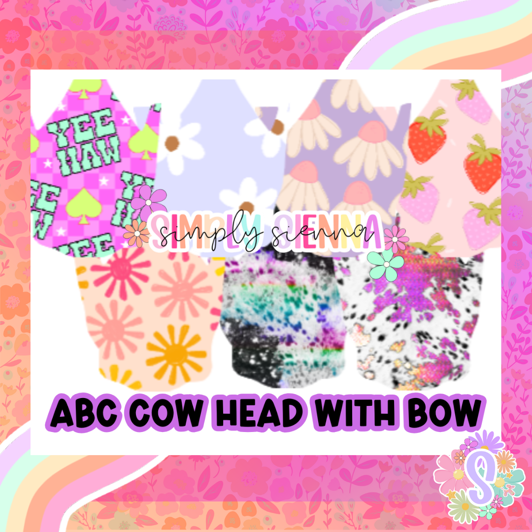 Cow Head With Bow Cardstock -  Sold & Shipped By Simply Sienna