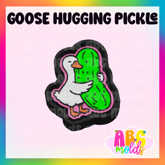 Goose hugging pickle - Silicone Freshie Mold