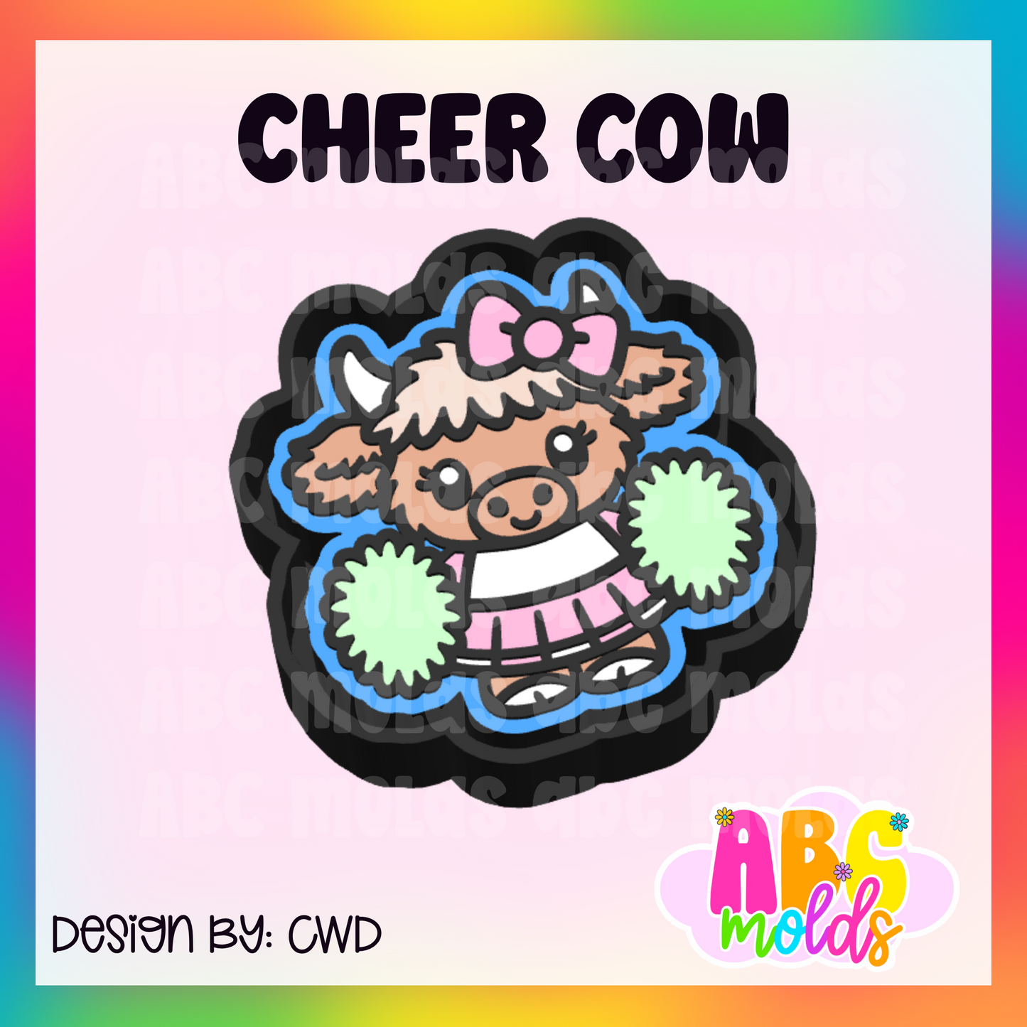 Cheer cow Silicone Freshie Mold