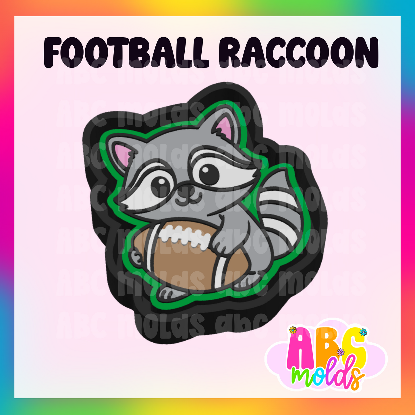 Football Racoon - Silicone Freshie Mold