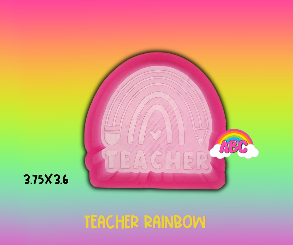 Teacher Rainbow silicone mold