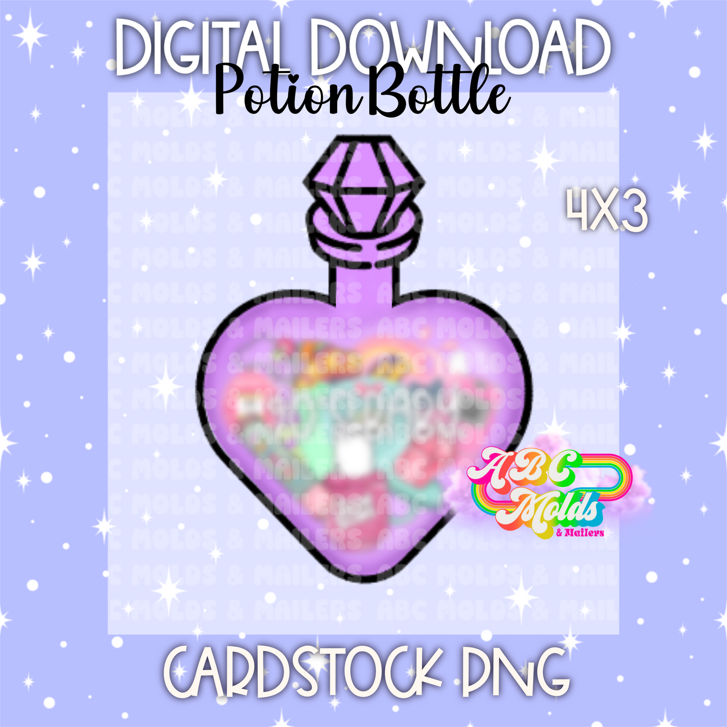 Digital Download - PNG Cardstock Download - Potion Bottle - 90s Babby