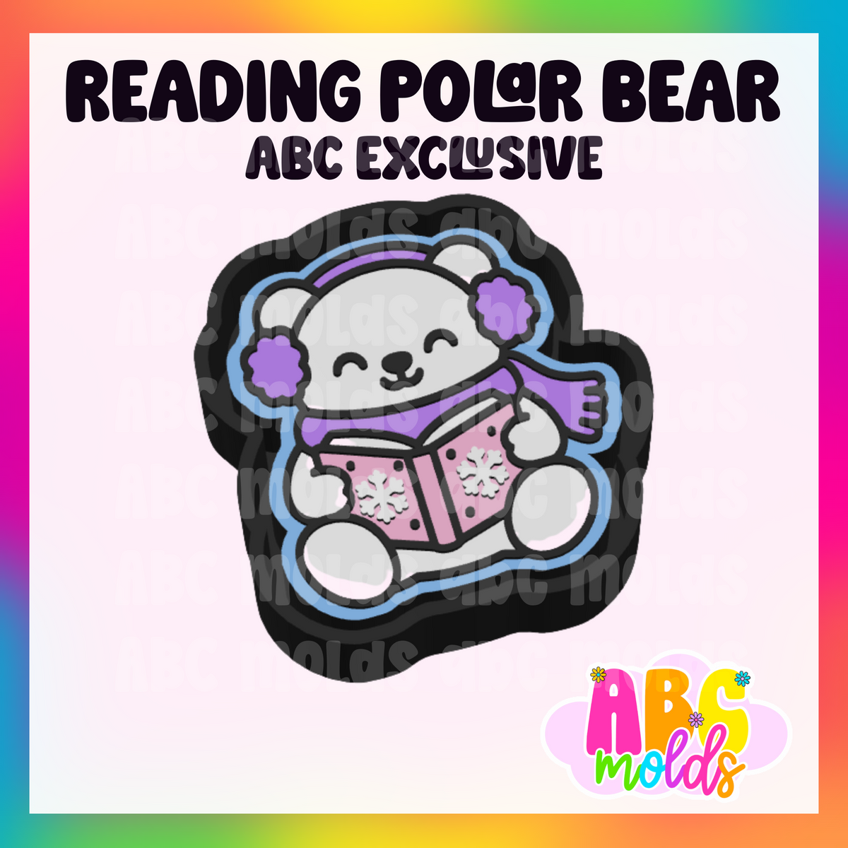 Reading Polar Bear - Silicone Freshie Mold