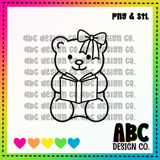 Reading Bear PNG & STL - Semi-Exclusive - digital download