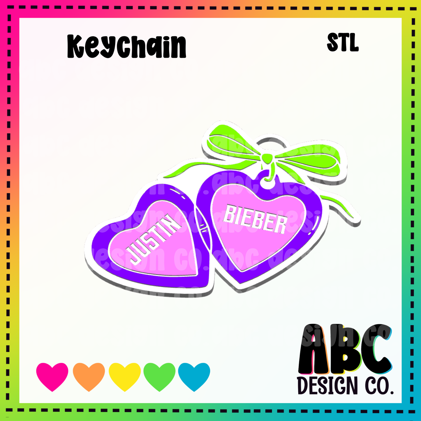 Justin B Locket -  Key Chain - STL & 3mf - Digital Download