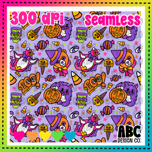 Cute Animal Halloween Seamless