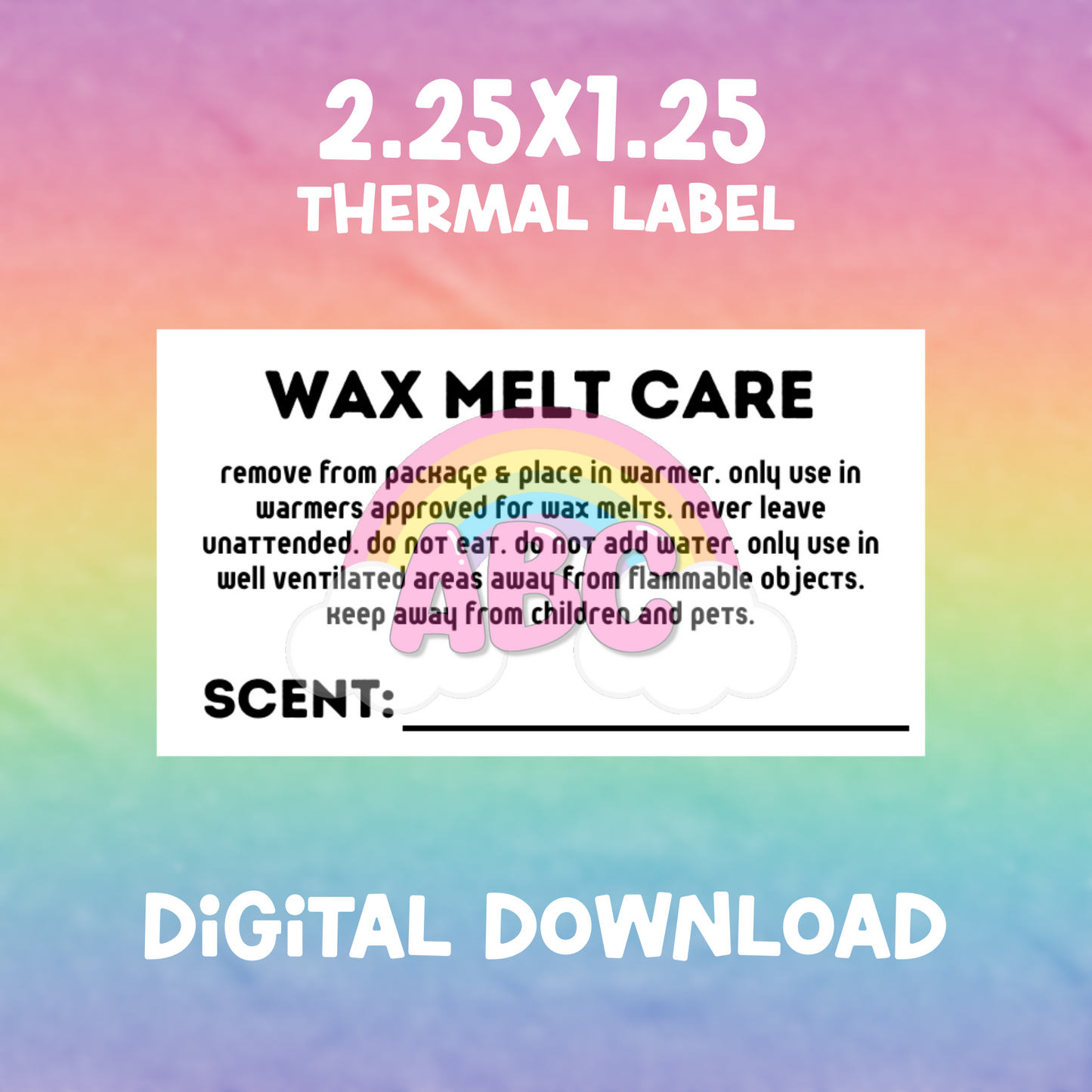 Digital Download - Thermal Label - Wax Care 6