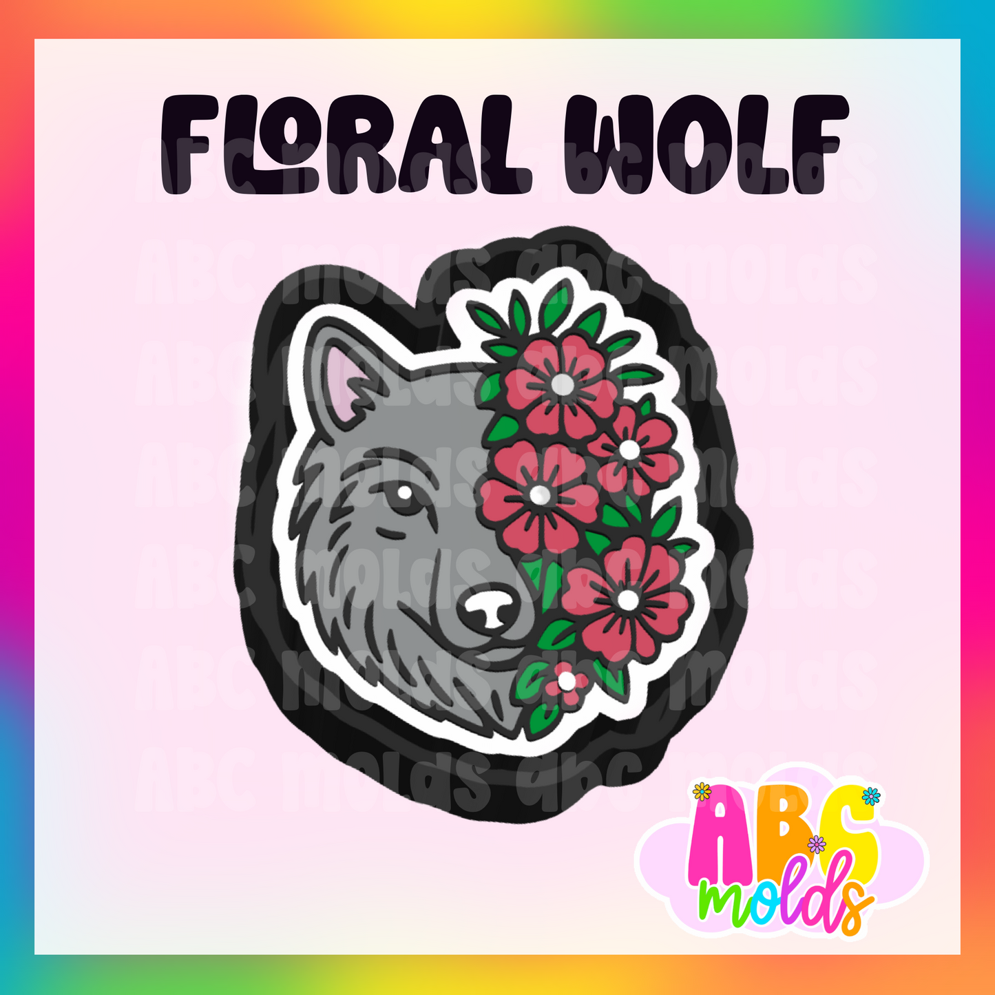 Floral Wolf - Silicone Freshie Mold