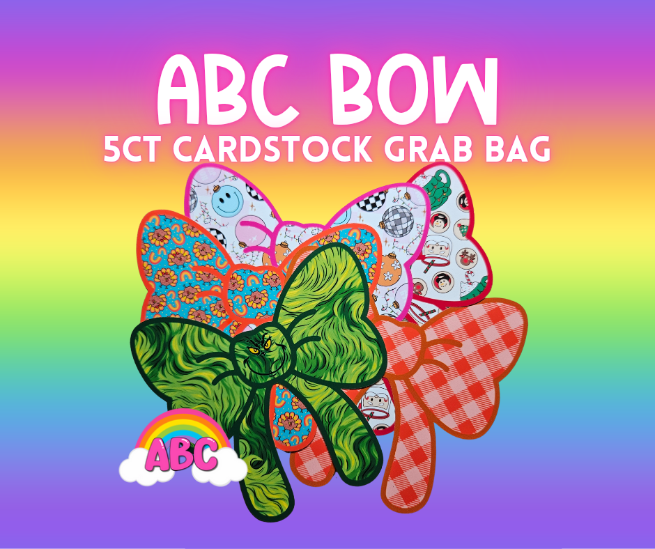 5ct ABC BOW cardstock Grab bag