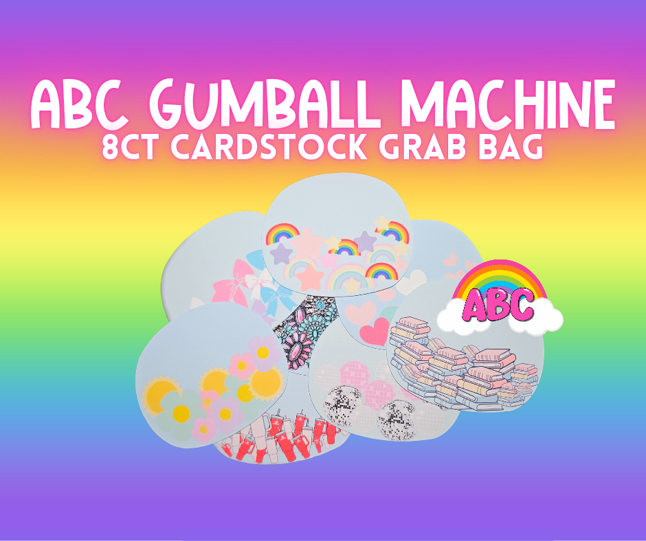 8 ct ABC Gumball Cardstock Grab Bag