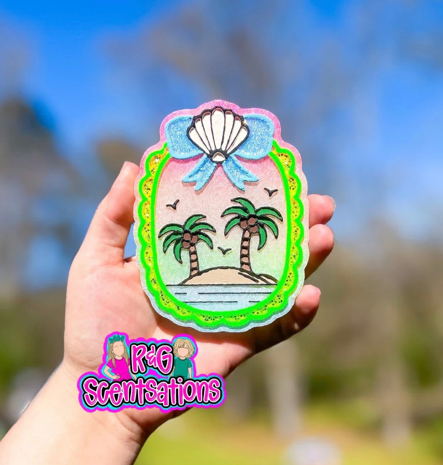 Beach Scene Frame Silicone Freshie Mold