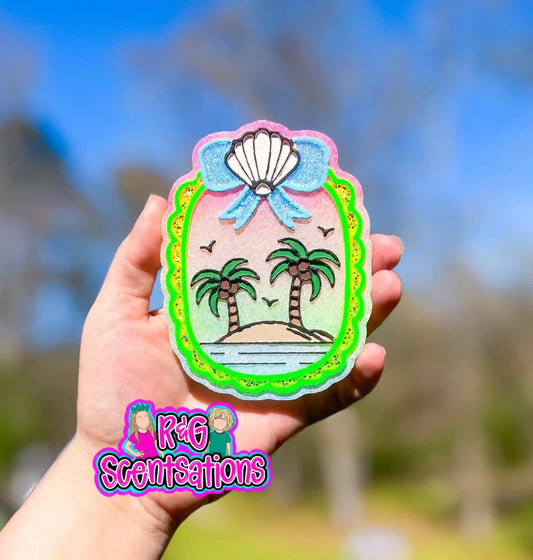 Beach Scene Frame Silicone Freshie Mold