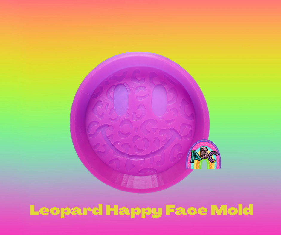 Leopard Happy Face silicone mold