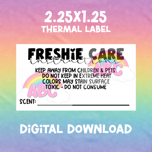 Freshie Care Label Digital Download