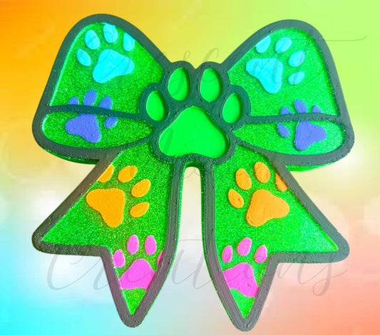 Paw Print Bow Silicone Mold