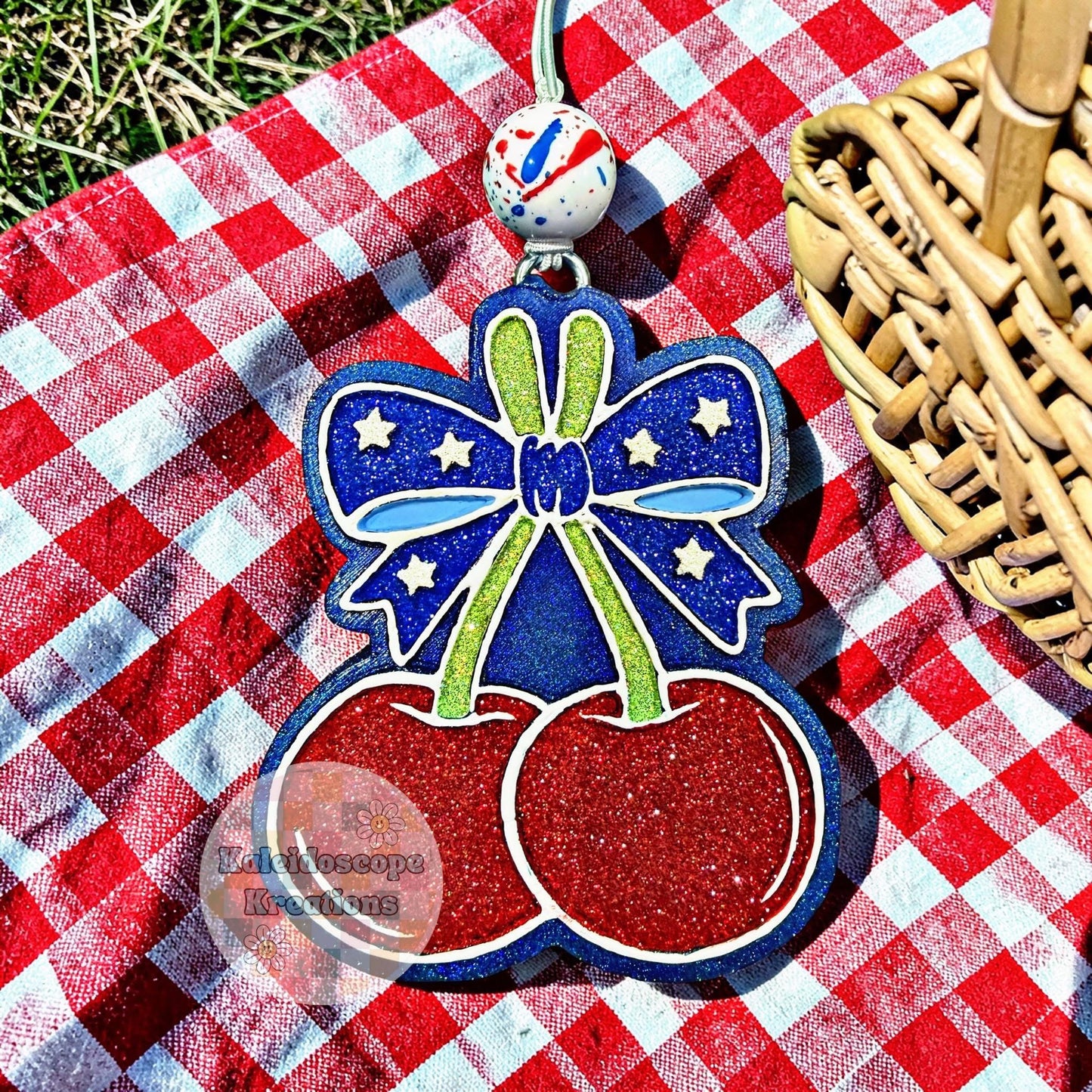 Bow Patriotic Cherries Silicone Freshie Mold
