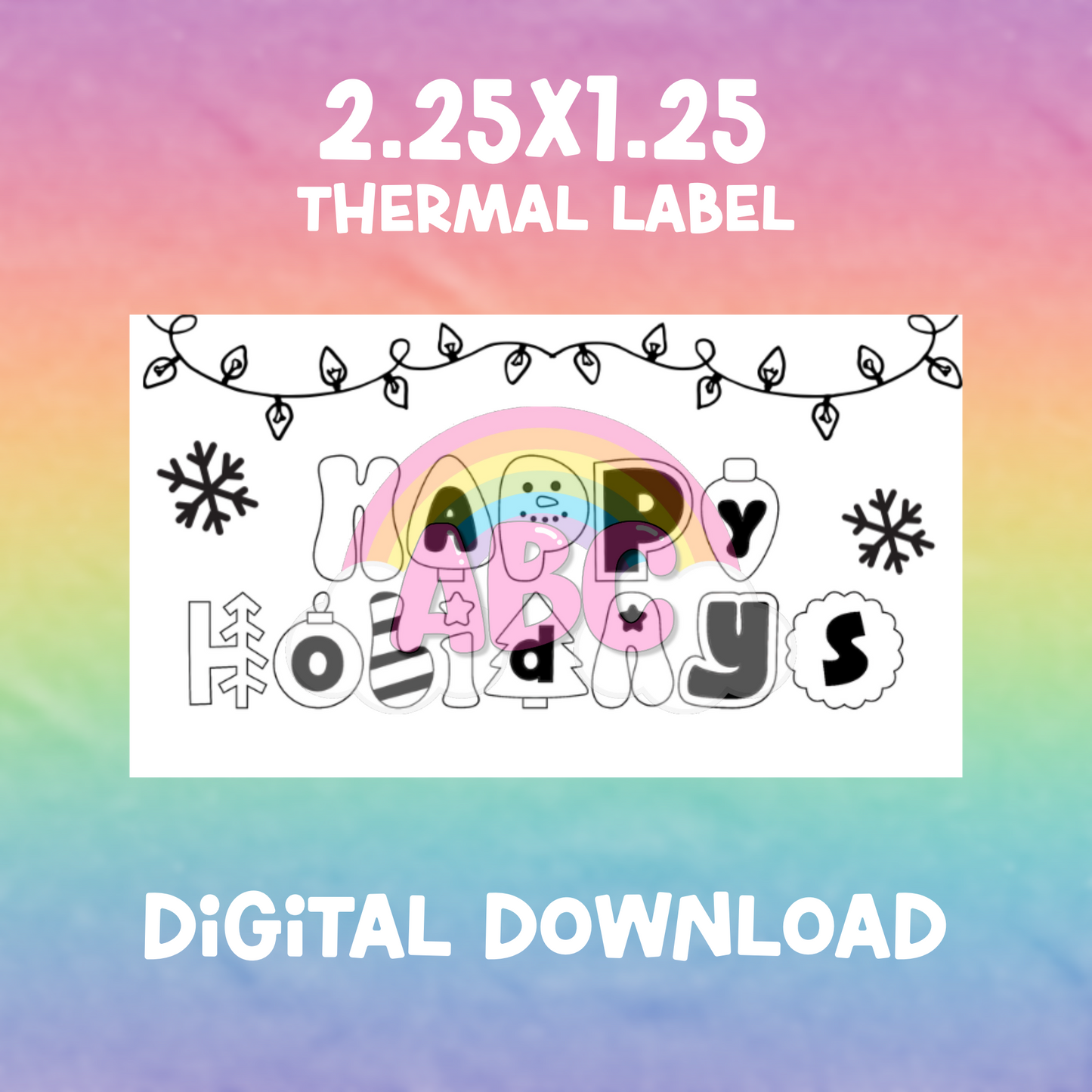 Digital Download - Thermal Label - holiday letters