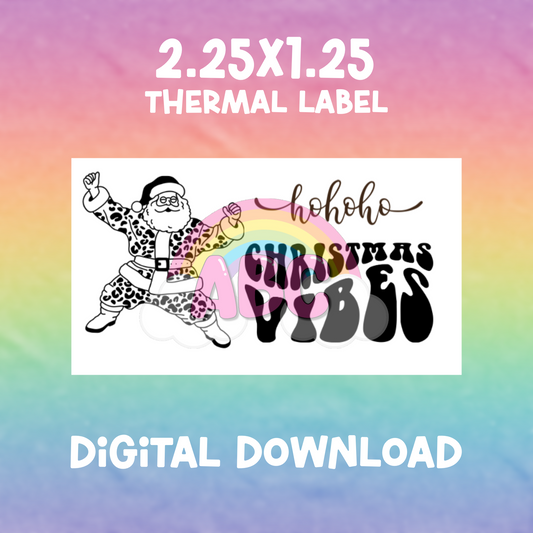 2.25x1.25 - Digital Download - Thermal Label - ho ho ho