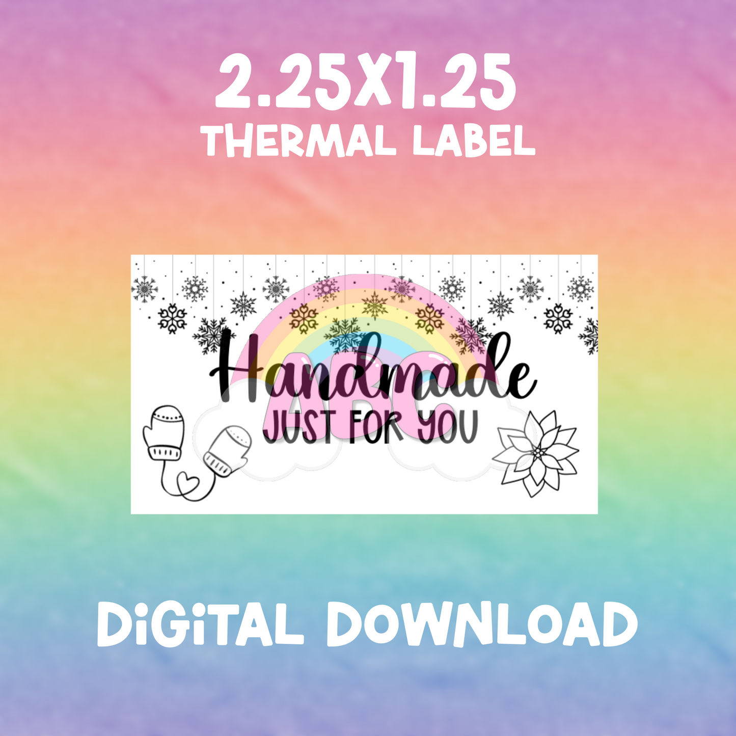 2.25x1.25 - Digital Download - Thermal Label - Christmas Handmade