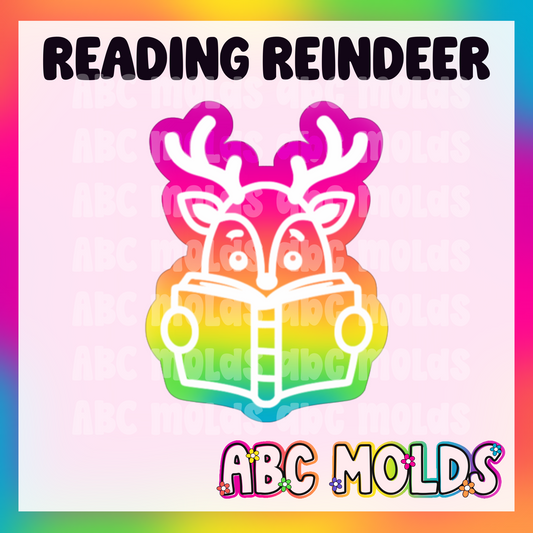Reading Reindeer Silicone Freshie Mold