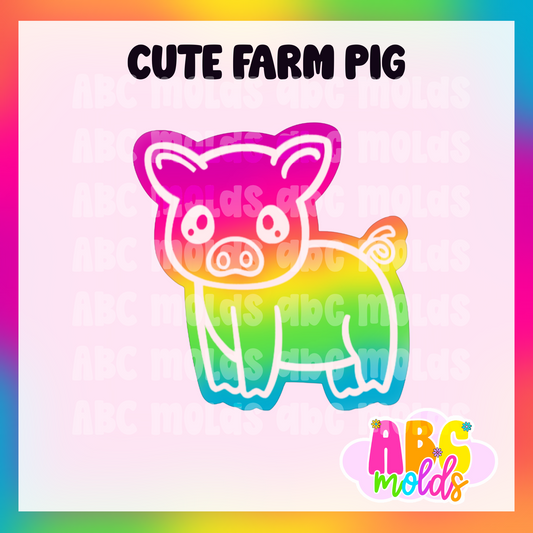 Cute farm pig Silicone Freshie Mold