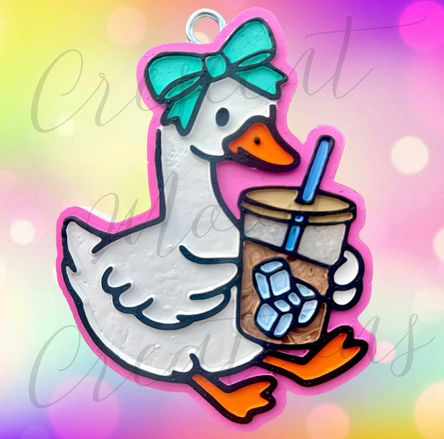 Goose with Iced Coffee Silicone Freshie Mold