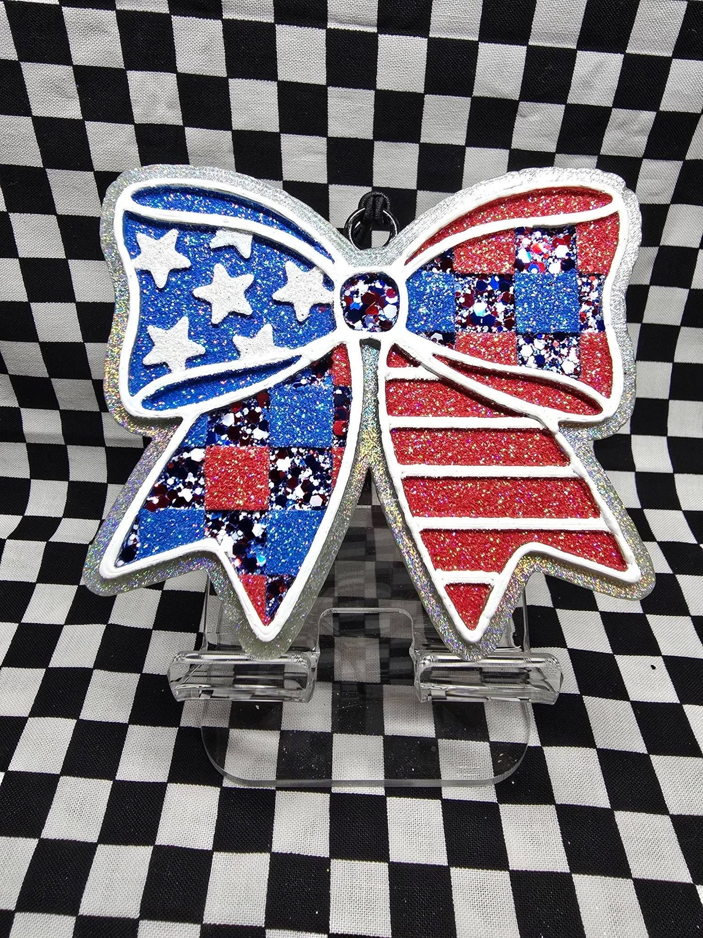 Stars & Stripes Bow Silicone Freshie Mold