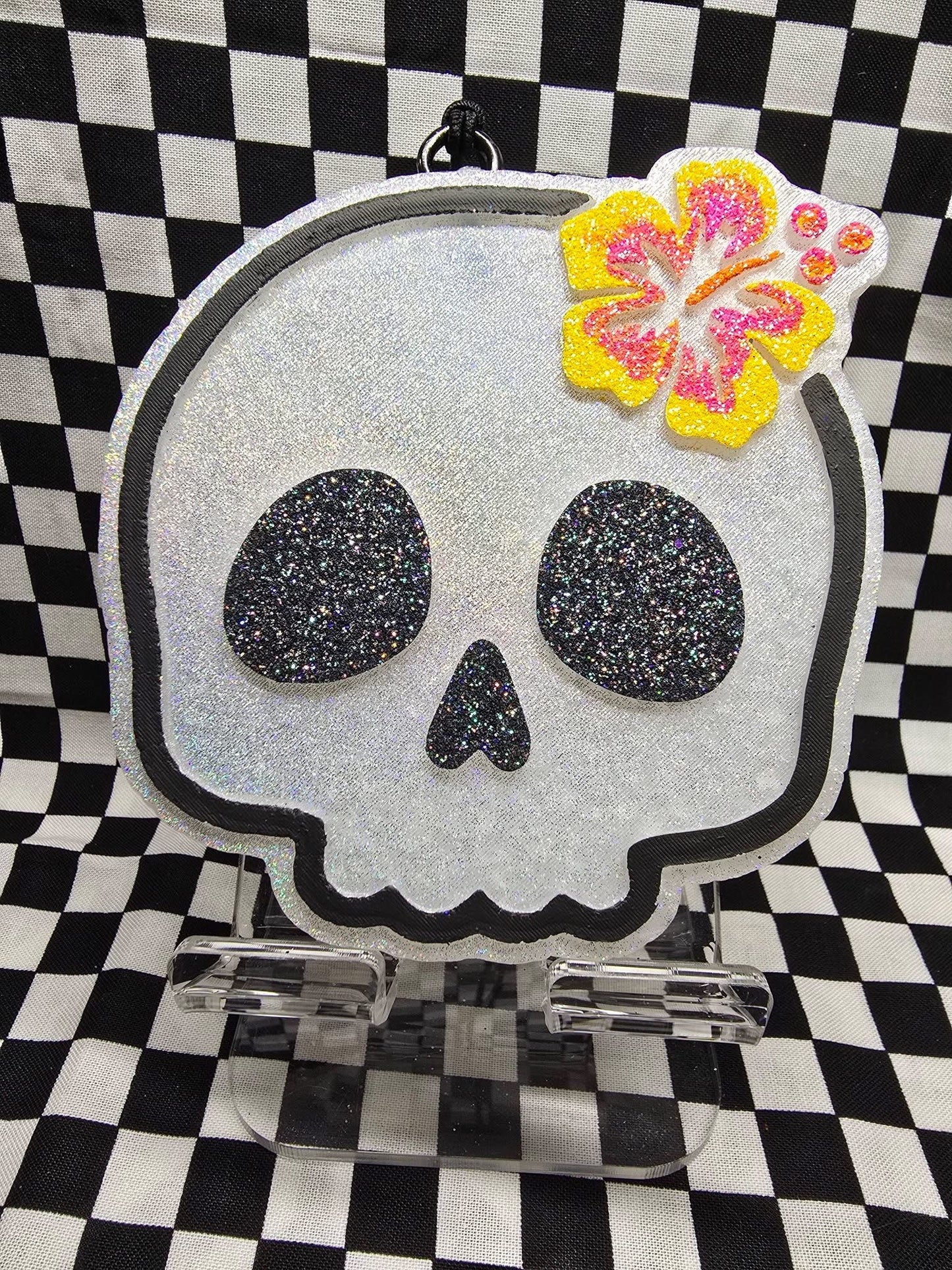 Hibiscus Skull Silicone Freshie Mold