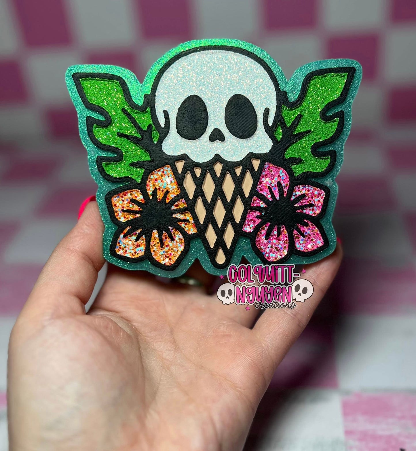 Skull Ice Cream Silicone Freshie Freshie Mold