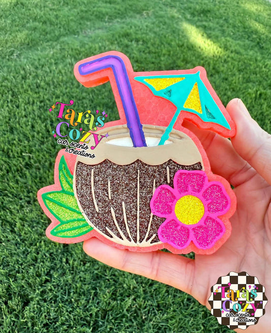 Floral Coconut Drink Silicone Mold