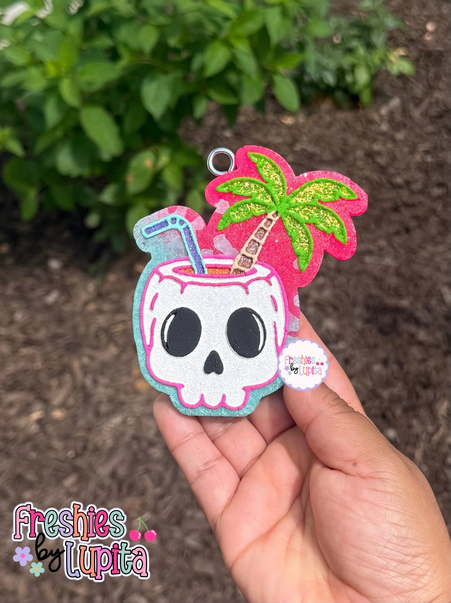Skull coconut drink silicone freshie mold
