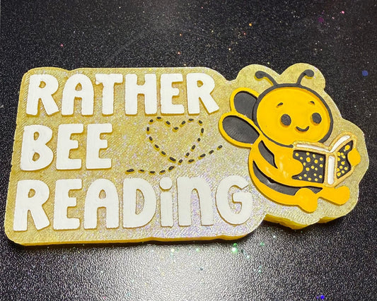 Rather Bee Reading silicone freshie mold