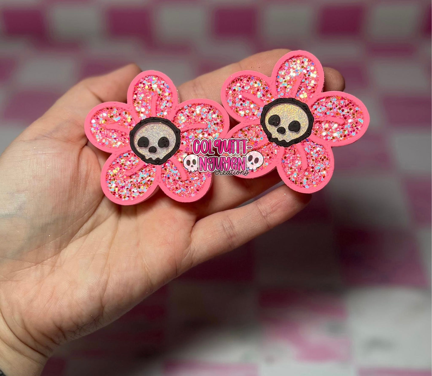 Skull Flower Vents Silicone Freshie Mold