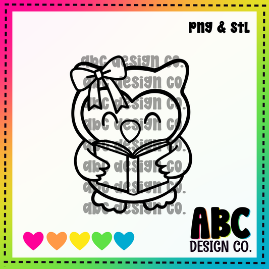 Reading Owl PNG & STL - Semi-Exclusive - digital download