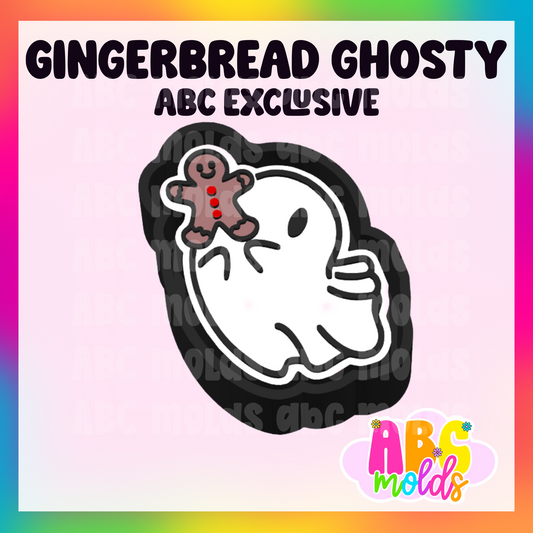 Ghost holding gingerbread man - Silicone Freshie Mold