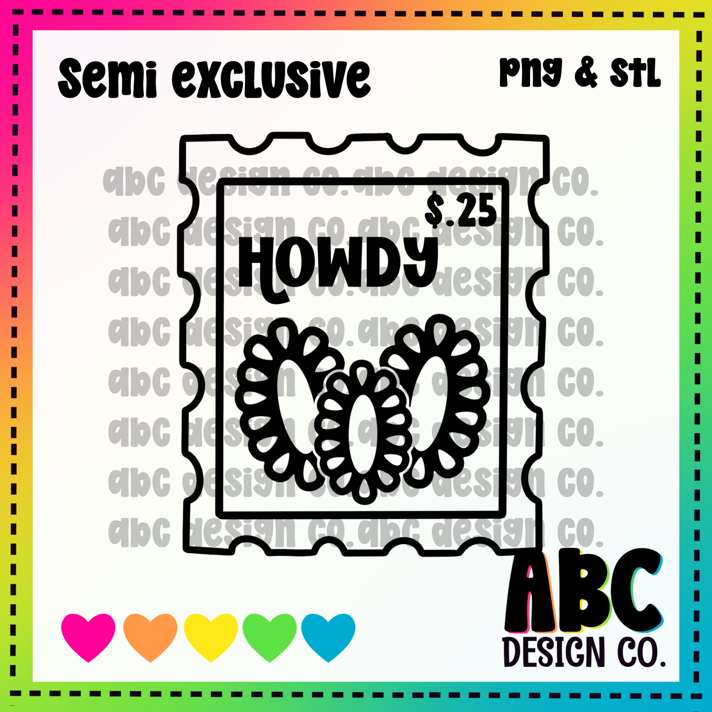 Howdy stamp PNG & STL - Semi-Exclusive - digital download