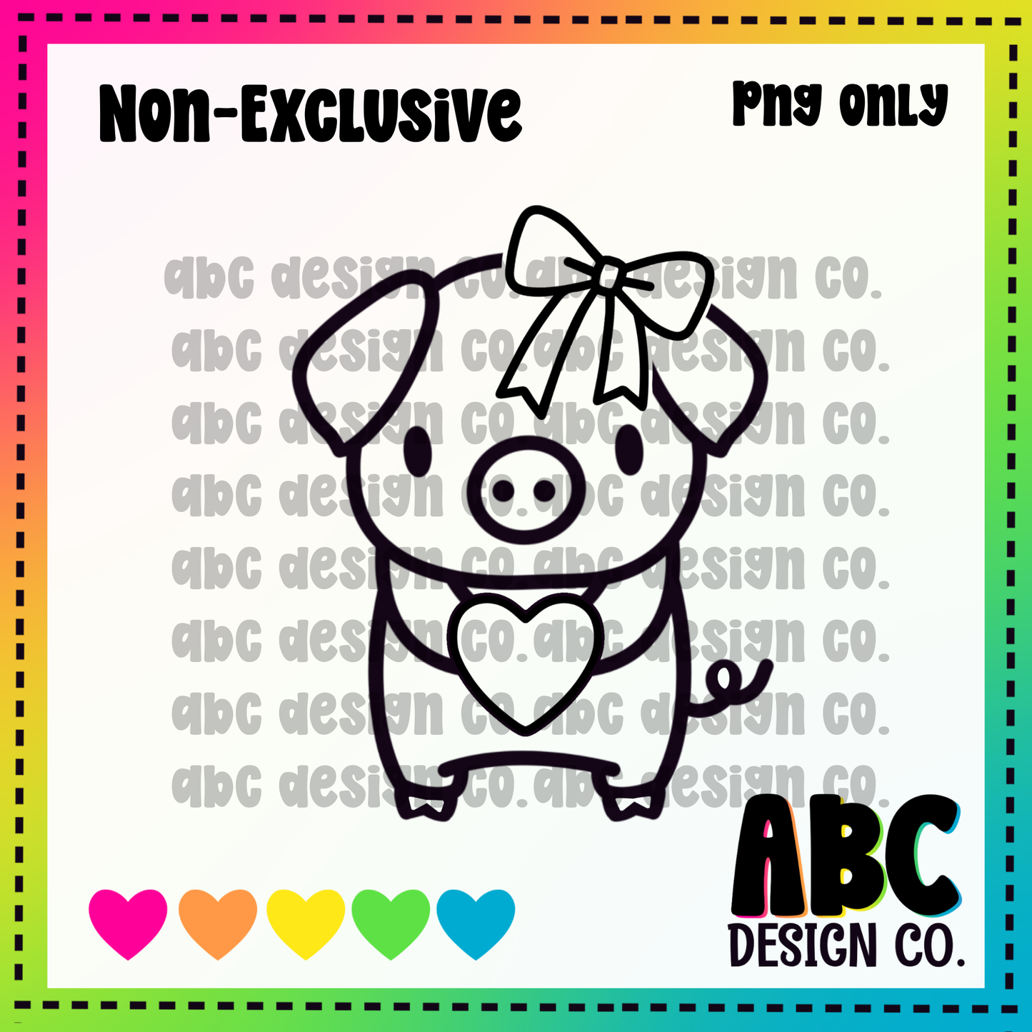 Heart Pig PNG - NON Exclusive - digital download